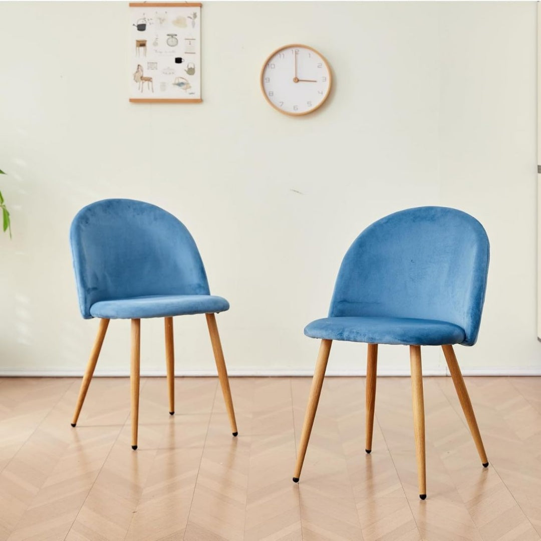 Chaise: Chaises de salle a manger de cuisine - design avec siege et dossier en velours