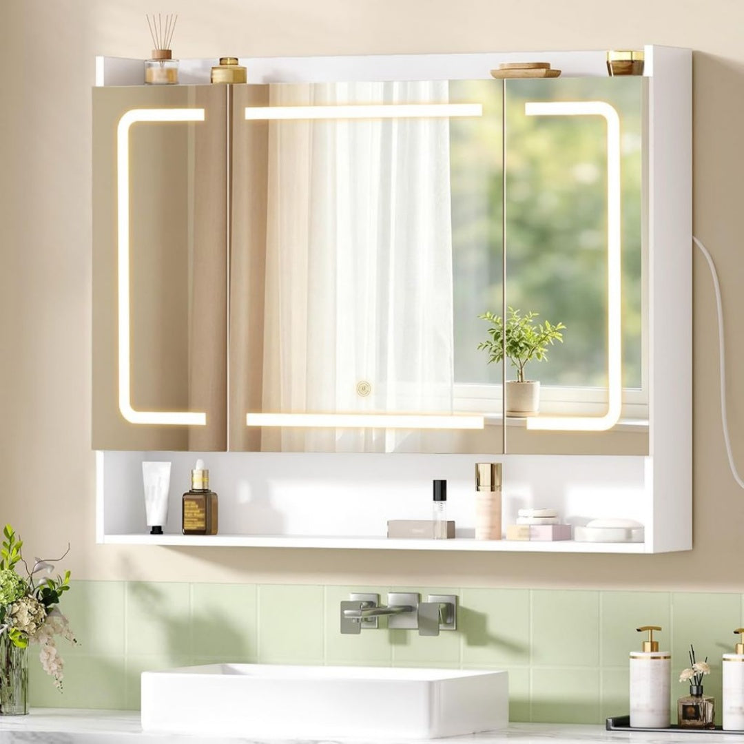 Panneau de Particules Blanc, Armoire de Salle de Bain Design Moderne
