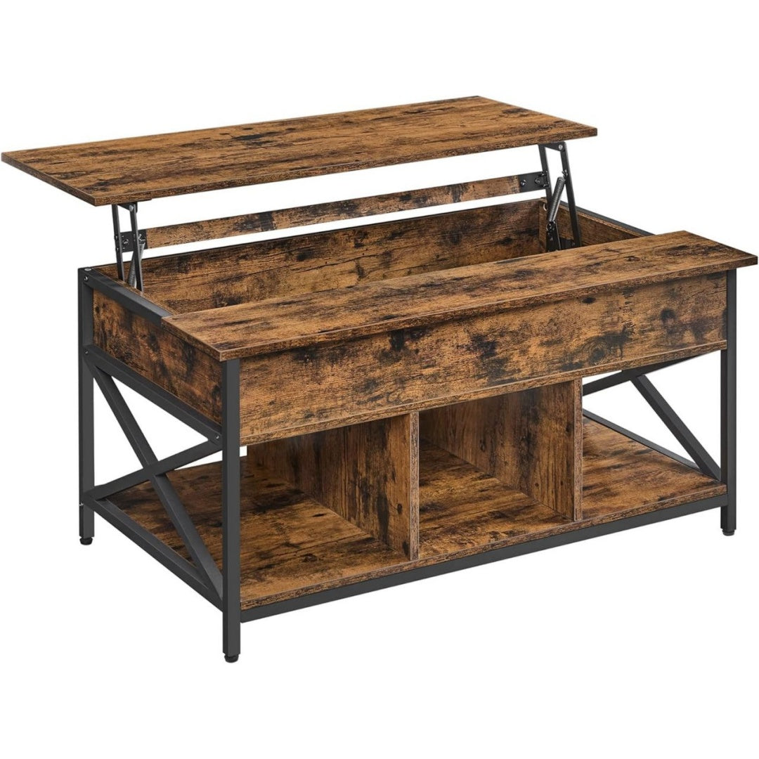 Table Basse a Plateau Relevable Noir en Acier