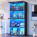 Verre Trempe Blanc, etagere avec eclairage LED Design Moderne