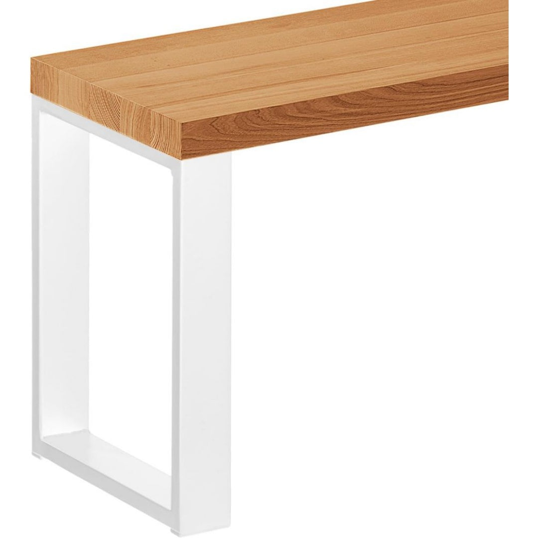 Tabouret en Bois Massif, Finition Blanc