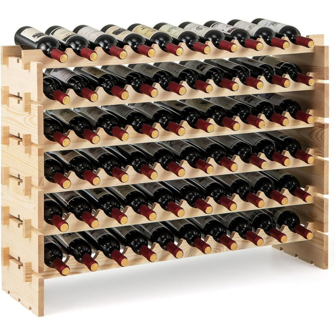 Peut Contenir Jusqu'a 60 BouteillesConstruit avec une de robuste de 160 kg: Bibliotheque en Bois de Pin