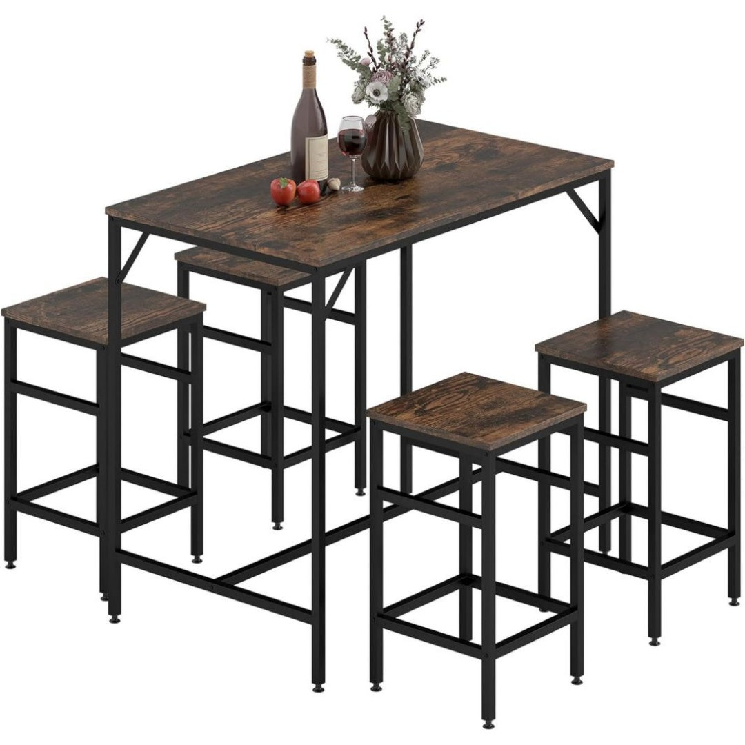 Table Haute / Mange-Debout Noir en Bois de Chene
